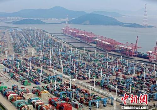 浙江寧波舟山港?！≌掠聺?攝